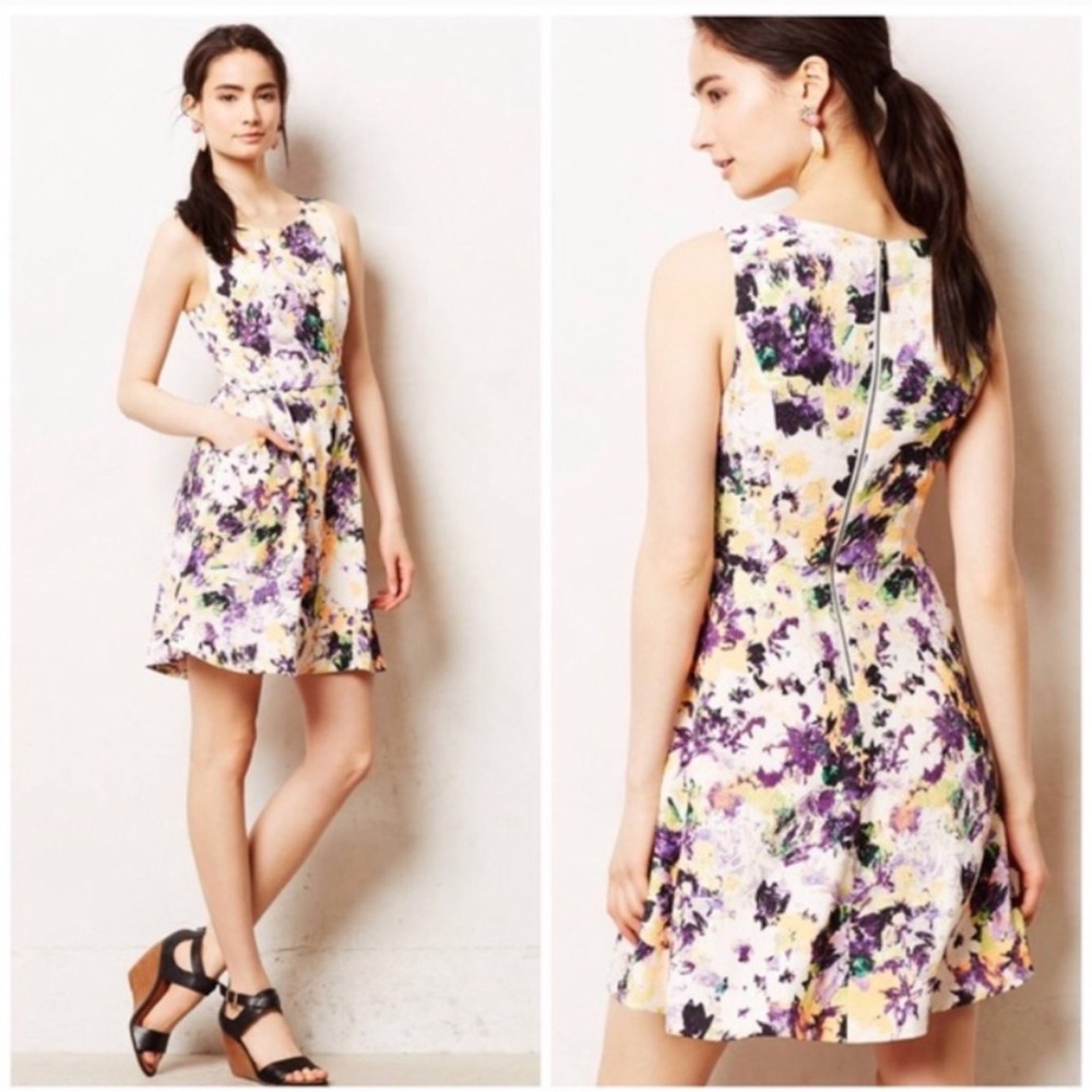Maeve Neon floral fit and flare dress